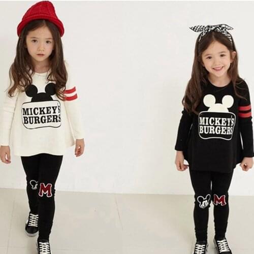 2020 Girls Clothes Sets Spring autumn Costume kids Clothing suit Two pieces Minnie Long Sleeve Baby toddler Children Ching 3-8Y