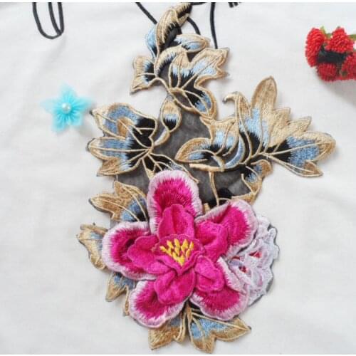 25*18 cm DIY clothing costume dress embroidered flower applique fabric affixed stickers 3D flower multilayer Patch stickers