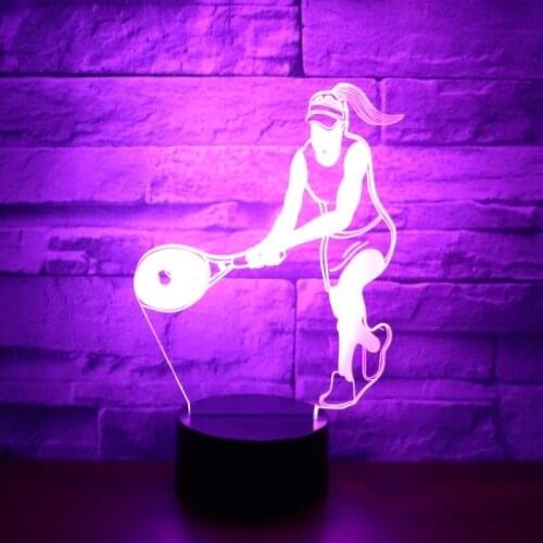 3D LED Night Light Play tennis with 7 Colors Light for Home Decoration Lamp Amazing Visualization Optical Illusion Awesome