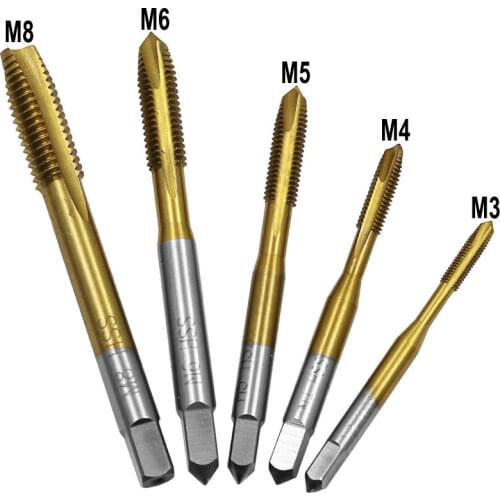 Titanium-Plated Screw Point Machine With Straight Groove Tap Tapping Internal Thread Sleeve Screw Point Hole Opener M3-M8