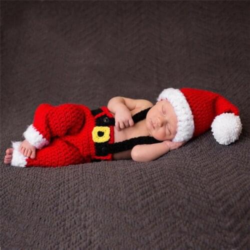 Photo Studio Shoots Accessories Knitted Wool Christmas Theme Newborn Photography Props Infant Bebes Fotografía Jumpsuit