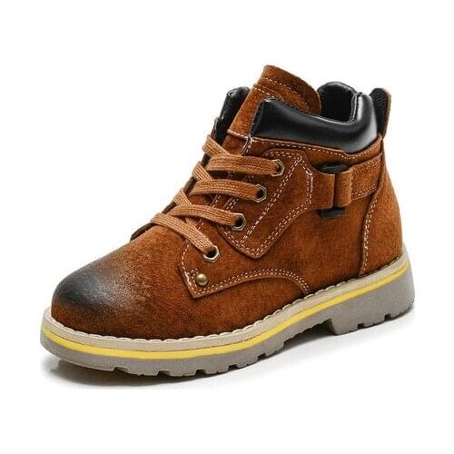 Boots Childrens Shoes Mother & Kids winter children boots leather Martin boots boys fashion boots 2017 whole sale hot lace-up