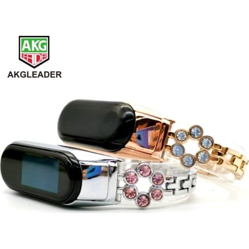 For Miband 5 Ladys Watch Bracelet Stainless Steel Wrist Strap For Xiaomi Band 3 4 With Diamond Watchband Correas De Reloj