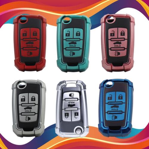 Silver Soft Protective key Case Shell Cover for Jeep Dodge Challenger Charger Chrysler