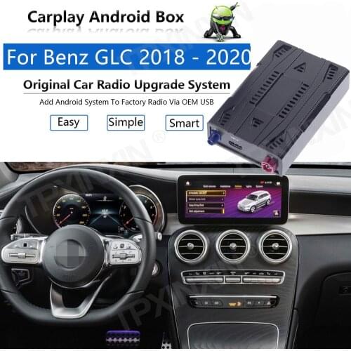 For Benz GLC 2018-2020 New Upgrade 4+128G Carplay Box Universal Car Android System Car-Play USB AI Box Rock Chip PX6