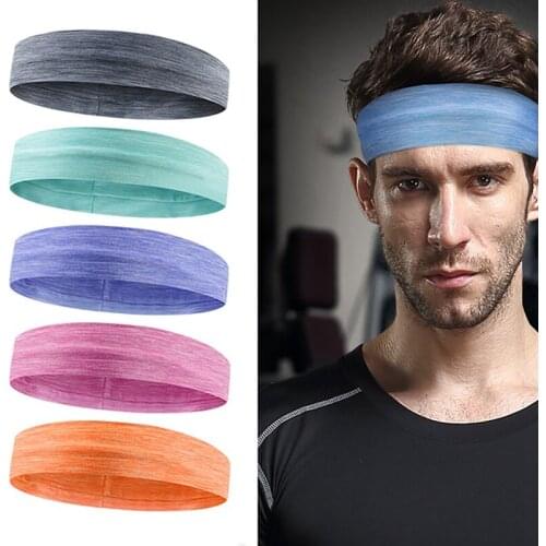 Fitness Yoga Sweatband Elastic Wrap Men Women Sports Headwear Breathable Sweat Absorbent Headband Anti-Slip Hair Band Head