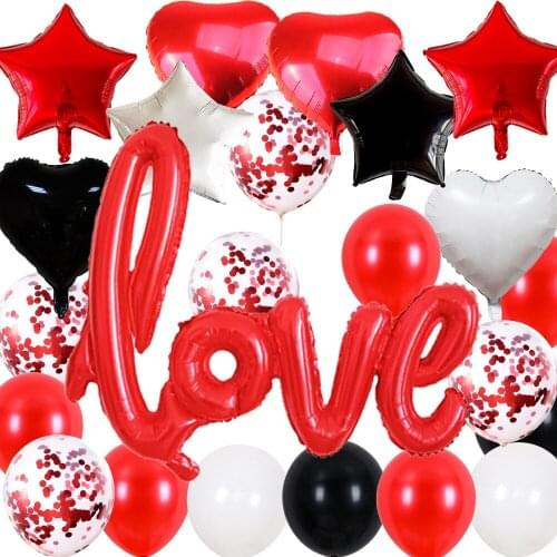 Aluminum Foil Balloon Wedding Marriage Room Decoration LOVE Letter Valentines Day Background Wall Romantic Proposal Package