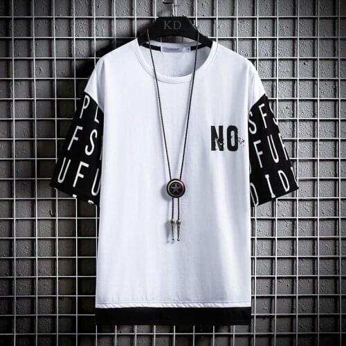 2021 New Summer Cool TShirt Men Short Sleeve Cotton T-Shirt Funny Print Lettering Casual Tee O-Neck T Shirt Streetwear Tops