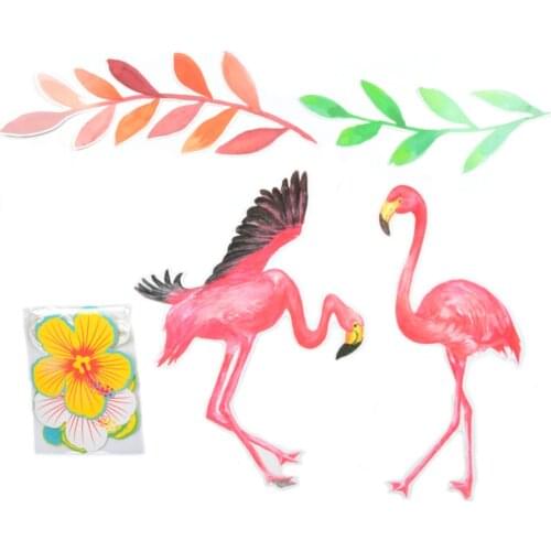 Tropical Leaves & Flamingo Garland Paper Party Banner for Hawaiian Luau Beach Summer Birthday Party Wedding Shower Decor