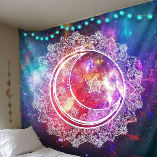 Starry Star Moon Tapestry Wall Hanging Hippie Tapestry Wall Carpet Thin Bedspread Backdrop Decor Mandala Psychedelic Tapestry
