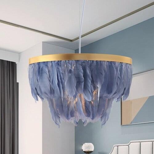 Creative Living Room Bedroom Pendant Light Personality Feather Pendant Lamp Net Red Dining Room Lamp Nordic Style Hanging Lights