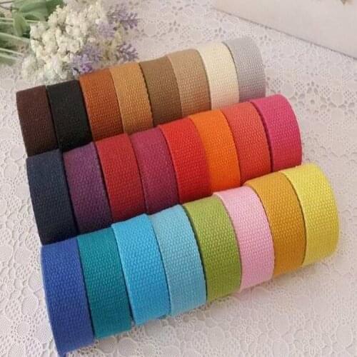 2cm 5 meter Thick Canvas Cotton Webbing Ribbon Tape Bag Belt strap Shoulder Backpack Handle Sewing Ribbons Craft Webbing
