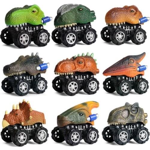 26 Styles Mini Dinosaur Car Model Childrens Toy Animal model Pull back car Toy Tyrannosaurus Car Action Figure Toys gifts