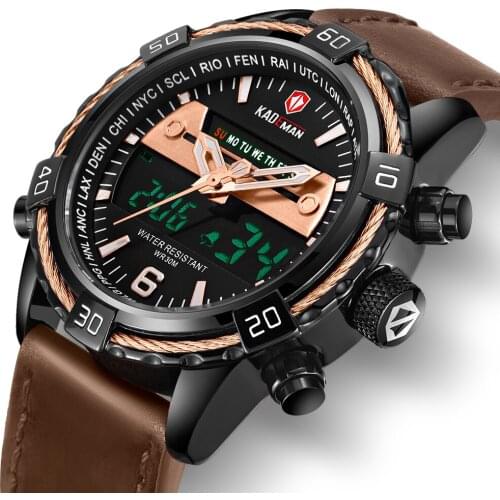 Fashion Mens Sport Quartz Watch Men Multifunction Waterproof Luminous Wristwatch Men Dual Dispay Watch Clock Horloges Mannen