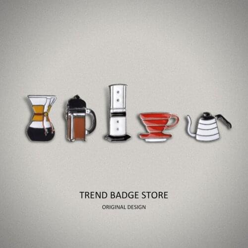 Fashion American coffee set utensils coffee pot coffee cup Philharmonic pressure series creative brooch jewelry