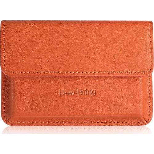 NewBring Genunie Leather Fashion Mini Wallet Bag Business Card Holder ID Bank Credit Card Wallet For Men Women Male Female