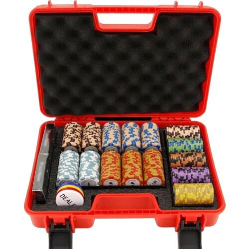 New 300PCS Poker Chips Case Set Chip Container Portable Gambling House Tokens Suitcase High Quality PP Casino Chips Storage Box