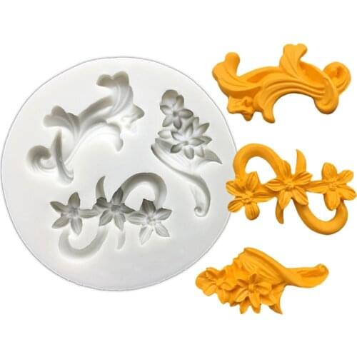 Flower Decorative Pattern Silicone Mold Sugarcraft Chocolate Cupcake Baking Mold Fondant Cake Decorating Tools