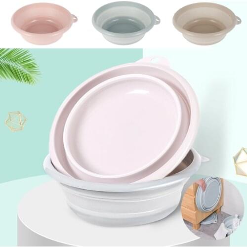 Collapsible Wash Basin Multipurpose Dish Tub Bowl Round Dish Basin Folding Face Basin Portable Plastic Dish Pan Home