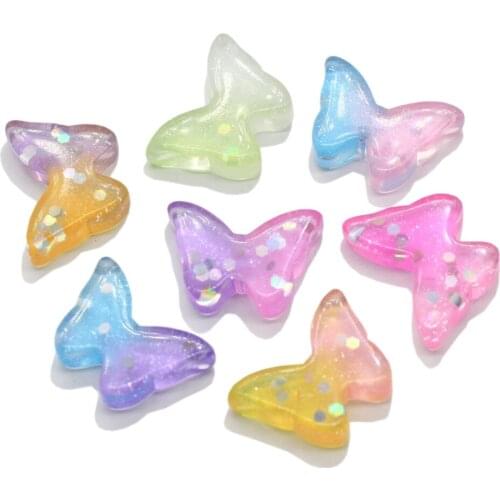 Resin Colorful Butterfly Flatback Cabochon Scrapbook Crafts Diy Jewelry Making Accessories Supplies