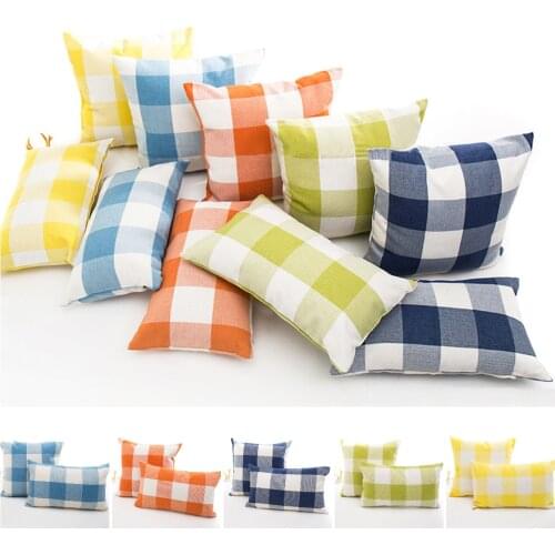 Modern Fashion Plaid Linen Pillowcase 30*50/40*40/45*45/50*50/55*55/60*60CM Decorative Cushion Covers Sofa Couch Throw Pillows