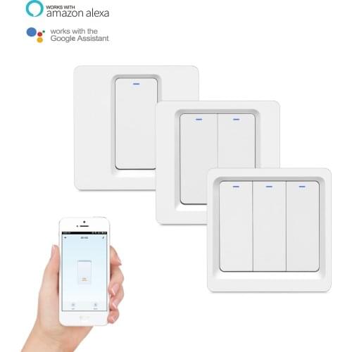 Tuya App Smart Wireless Remote Control light Wall Switch EU Button Version Work with Alexa Google Home