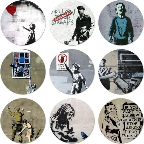 Street Art Amazing landscape Badge Brooch Pin Accessories For Clothes Backpack Decoration gift 58mm