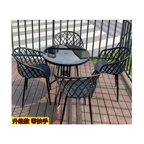 Outdoor table and chair combination courtyard garden leisure simple balcony small tea table milk tea shop outside modern outdoor