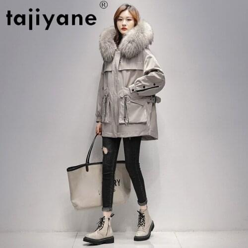 White Duck Down Coat Female Winter 2021 Hooded Real Raccoon Fur Collar Parkas Women Casual Puffer Jackets Casaco Feminino Gxy226