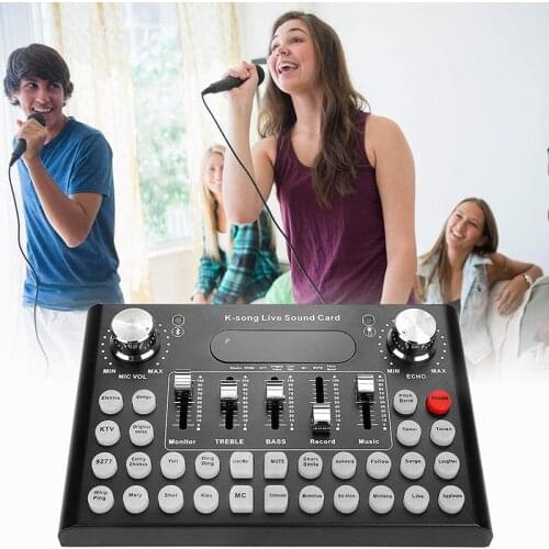 1pcs Sound Card USB Microphone Audio Headset 3.5mm Jack Sound Card External Audio Adapter Of F9 18 Modes For Party/DJ/Bar/Live