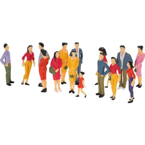 100pcs 1:25 scale train building people Painted Model Train Passenger People Figures Scale