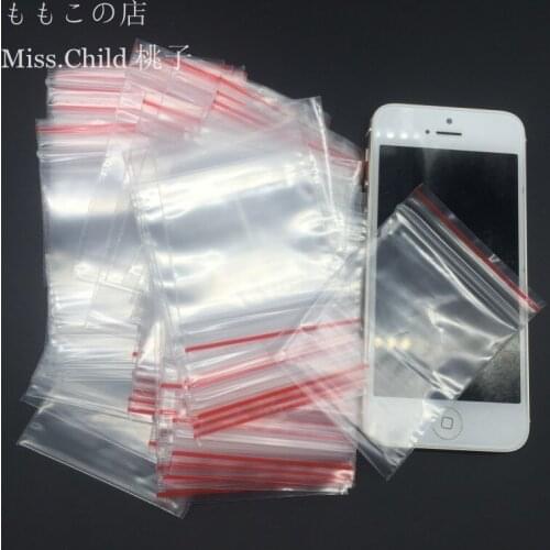 100pcs 6x8cm PE Transparent Packaging Bags Gift Plastic Bag For Necklace Jewelry DIY Custom Ziplock Clear Self Seal Bags