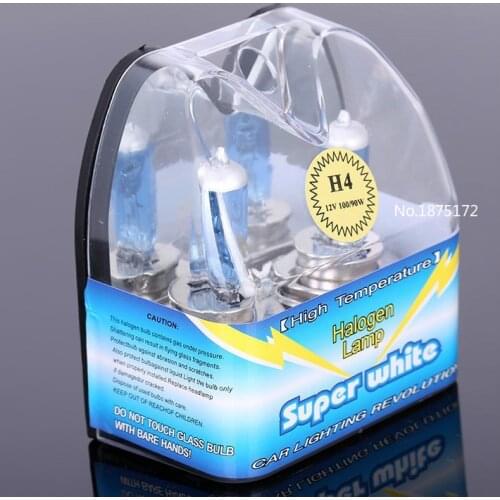 2pcs H4 P43T 9003 HB2 100W / 90W 6000K Xenon White Car Halogen High Low Beam Light Automobile Headlight Bulb Auto Lamp