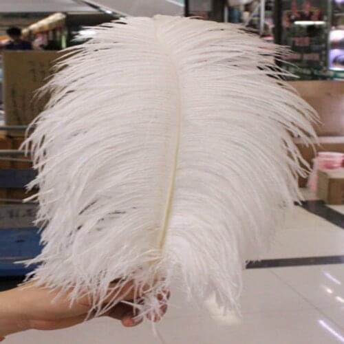 2018NEW 10PCS ostrich feather natural white ostrich plumage 50-55 cm / 20 to 22 inches wedding performance art plumes decoration