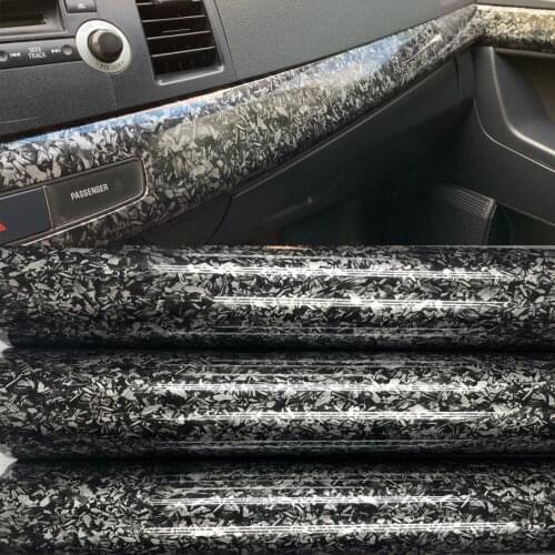 50cm*800cm 3D Forged silver Carbon Vinyl Wrap with Air Release Bubbles Free Self Adhesive DIY Styling Car Sticker Decal Wrapping