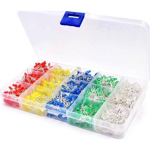 500 Piece 3MM LED Diode Globe Kit with Case - 5 Colours