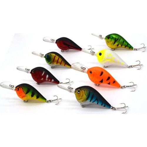 8pcs 9.5cm 11.2g High Quality Lifelike Fishing Lure Minnow Treble hook Artificial Hard Bait Treble Hook Crankbait with 3D Eyes