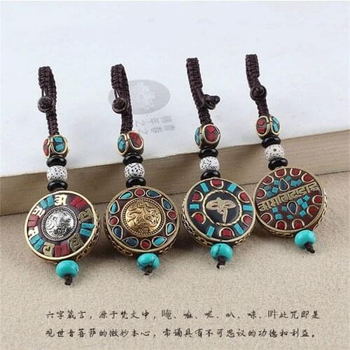 Antique Bronze Key Chains&Key Rings Vintage Elephant OHM OM AUM Buddha Pendant Keychain Car Key Holder Key Chain Yoga Jewelry