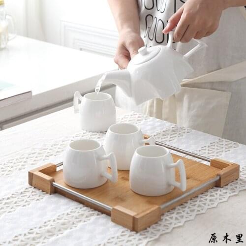 Tray kettle heat-resistant explosion-proof ceramic hot water teapot modern living room water set flower tea set WJ11