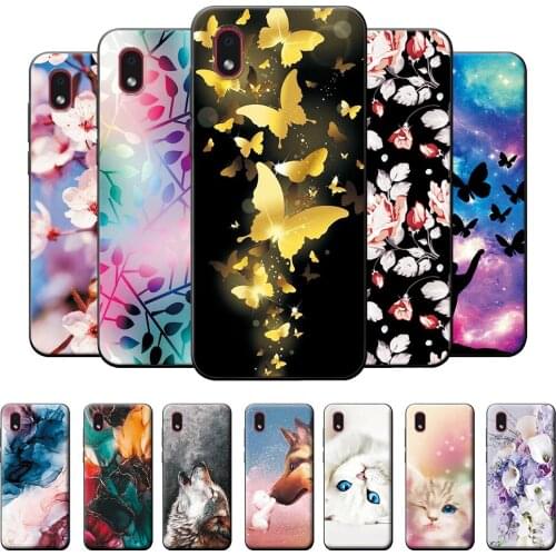 For Samsung M01 Core Case Soft TPU M 01 M01Core Case Silicone Butterfly Bumper Black Phone Cover For Samsung Galaxy M01 Core