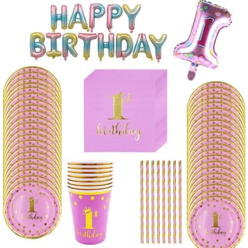 Birthday Party Baby Theme Gender Reveal Party Its a Boy Girl Disposable Paper Plates Tableware Set Balloons Decorative Items