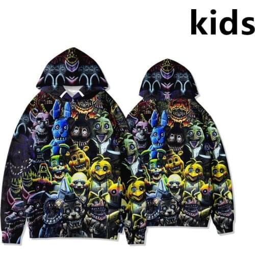 Newest Kids Hoodie Sweatshirt Five Nights Clothes Spring Autumn Harajuku Bear FNAF Hoodie Boys Pullovers Five Night Kids Clothes