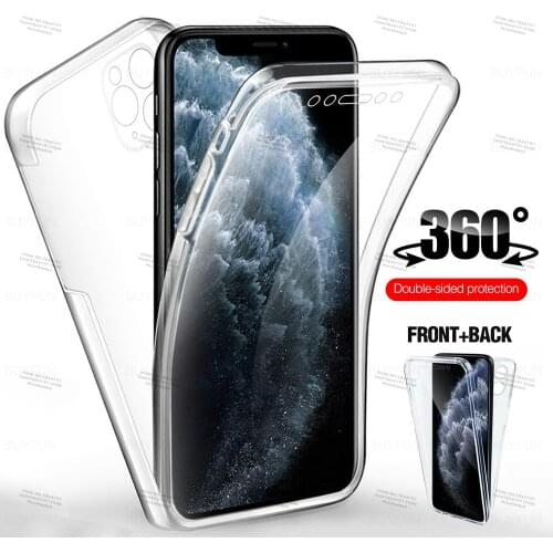 For iPhone 11 Pro Max 6.5 inch TPU Double Sided Soft Silicone Case for iphone iphne iphon 11 pro Ultra Thin full cover protector