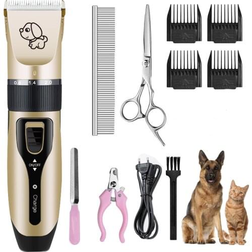 Electrical Dog Hair Trimmer Pet Trimmer Haircut Machine Rechargeable Low-Noise Cat Clipper kit Pet Hair Remover Grooming Cutter