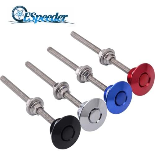ESPEEDER Universal 32mm Aluminum Push Button Billet Hood Pins Lock Clip Kit Car Quick Pins