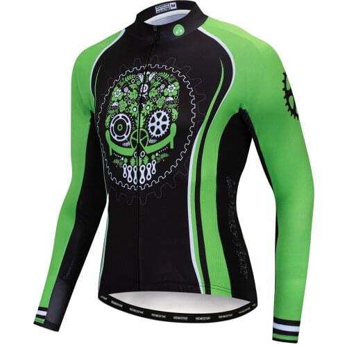Retro classic cycling long sleeve Jersey 2019 Mens Summer sweatshirt maglia Mountain bike Jersey ropa ciclismo Green