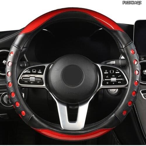 FUZHKAQI Microfiber Leather Car Steering Wheel Cover For Ford Focus 2 3 MK2 Fiesta Fusion Mondeo MK4 Kuga Ranger F150
