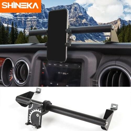 SHINEKA GPS Bracket For Jeep Gladiator JT 2018+ Car Mobile Phone Support Holder Accessories For Jeep Wrangler JL 2018-2020