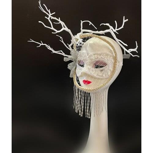 Halloween Lady Mask Fashion Show Veiled Mesh Lolita Elegant Carnival Masks Masquerade Cosplay Handmade Tassels Mask