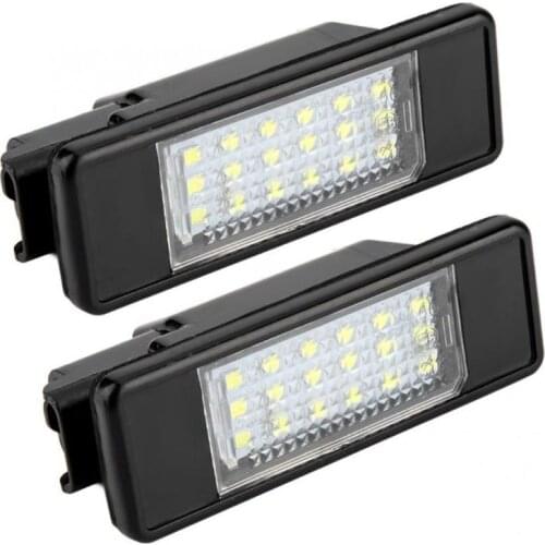 K0AF 2pcs 18 LED Beads License Plate LED Light Lamp for Citroen C2 C3 C4 C5 C6 DS3 for PEUGEOT 106 207 307 308 406 407 508 1007